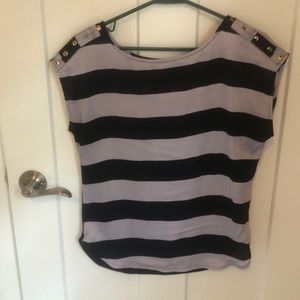 The Limited navy and lilac blouse